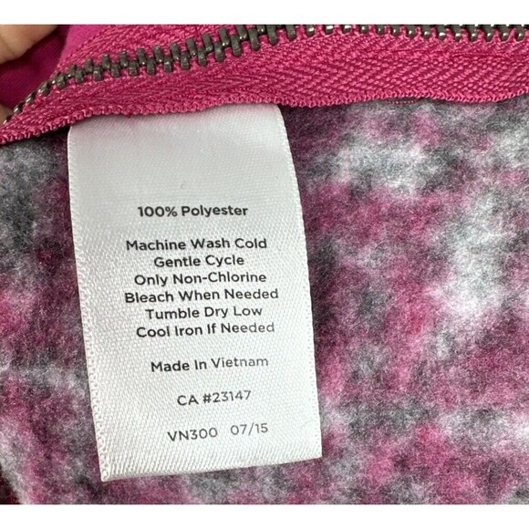 Talbots Hoodie Sweatshirt Womens XL‎ Pink White Fair Isle Fleece Pullover Cozy - Picture 7 of 11